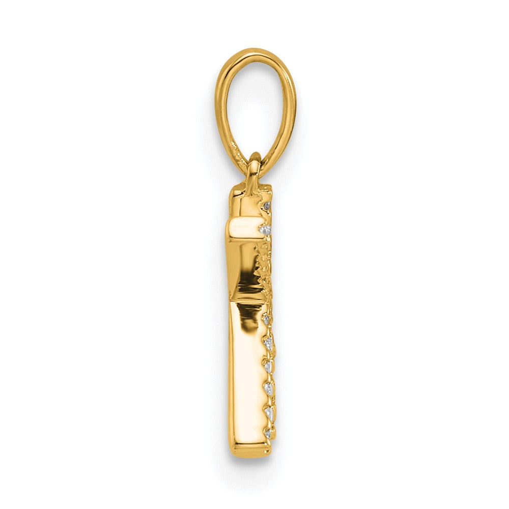14K Diamond Letter K Initial Pendant