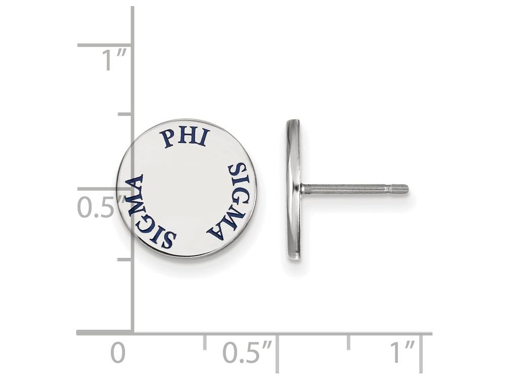 Sterling Silver Official Licensed Greek Sororities Phi Sigma Sigma (???) Enameled Post Earrings