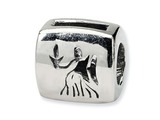 Sterling Silver Reflections Virgo Zodiac Antiqued Bead