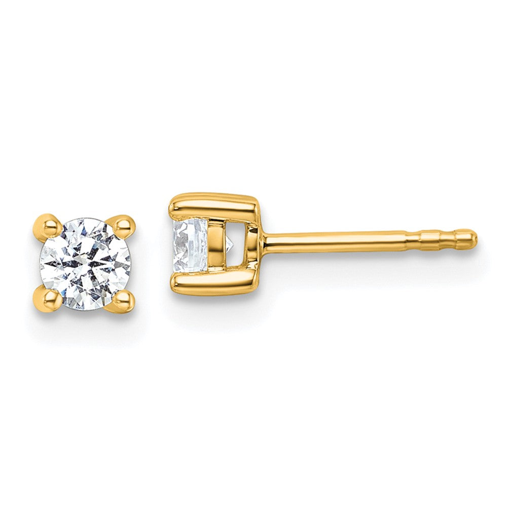 14k Yellow Gold 1/2 ctw Certified Lab Grown Diamond VS/SI+ G+ Round 4 Prong Heavy Wt. Stud Earrings