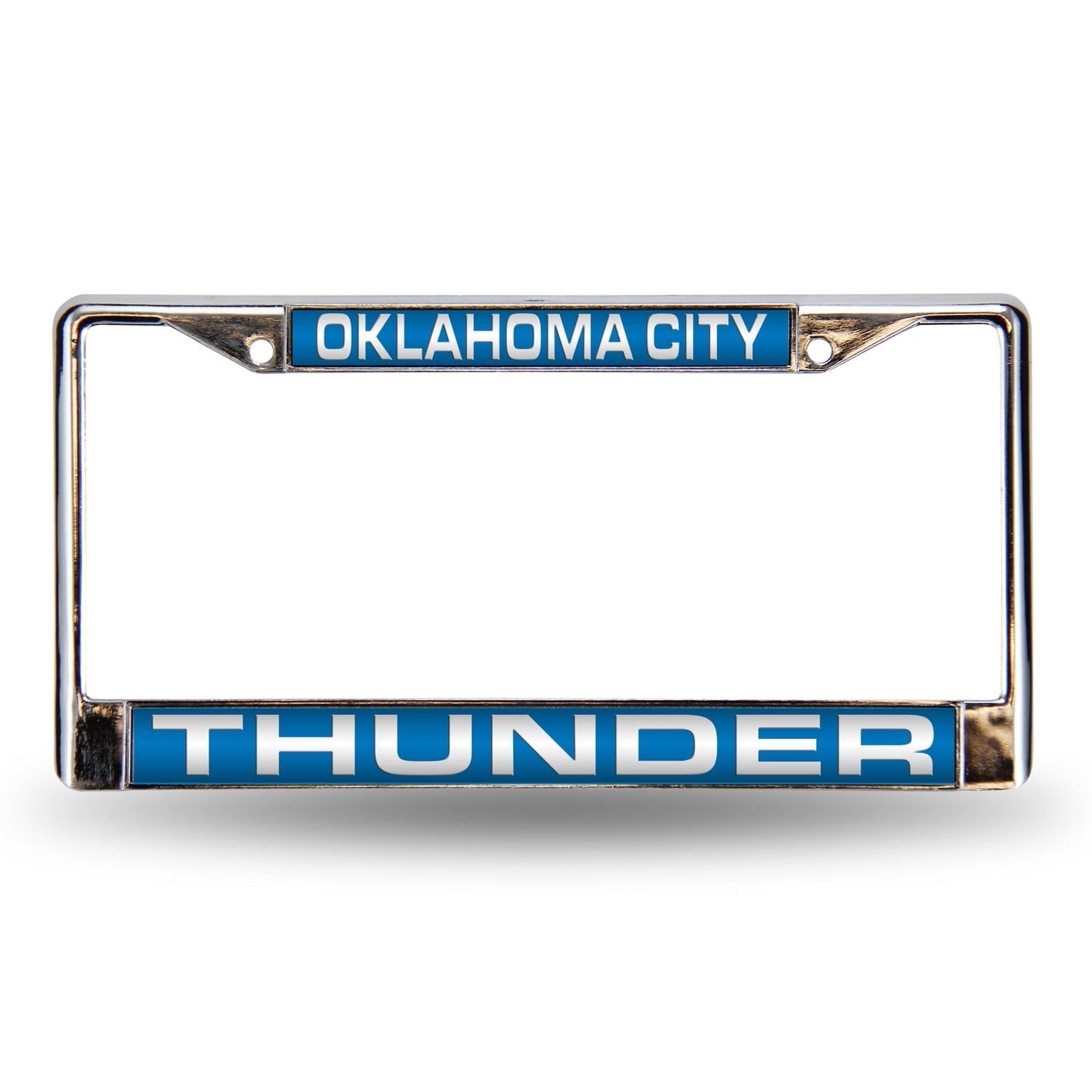 NBA Oklahoma City Thunder Blue Laser Chrome Acrylic License Plate Frame QGC7060