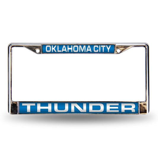 NBA Oklahoma City Thunder Blue Laser Chrome Acrylic License Plate Frame QGC7060