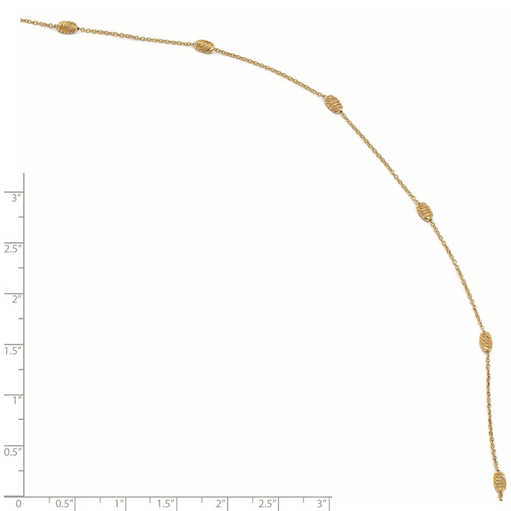 14K Polished and D/C with 1in ext. Anklet
