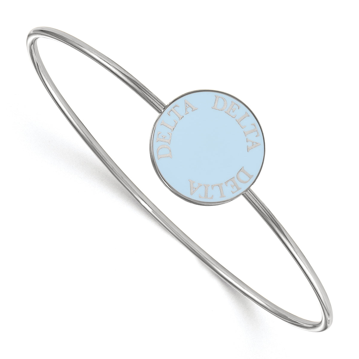 Sterling Silver Official Licensed Greek Sororities Delta Delta Delta (???) Enameled Slip-on Bangle