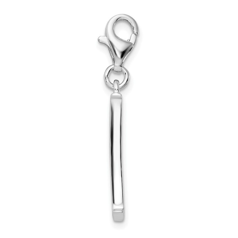 Amore La Vita Sterling Silver Rhodium-plated Polished CZ Letter Y Initial Charm with Fancy Lobster Clasp