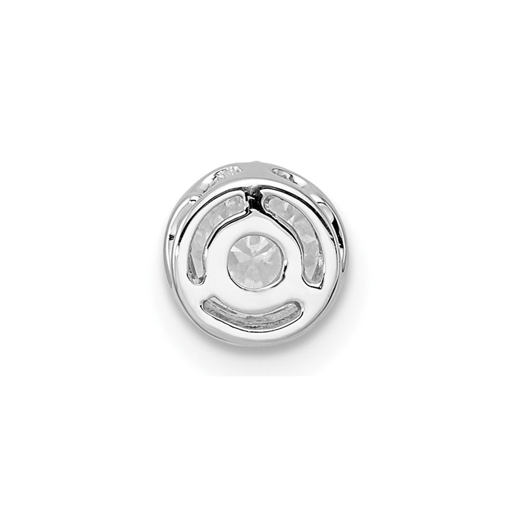 True Origin 14k White Gold 1/2 carat Lab Grown Diamond VS DEF 18 inch Solitaire Slide Necklace