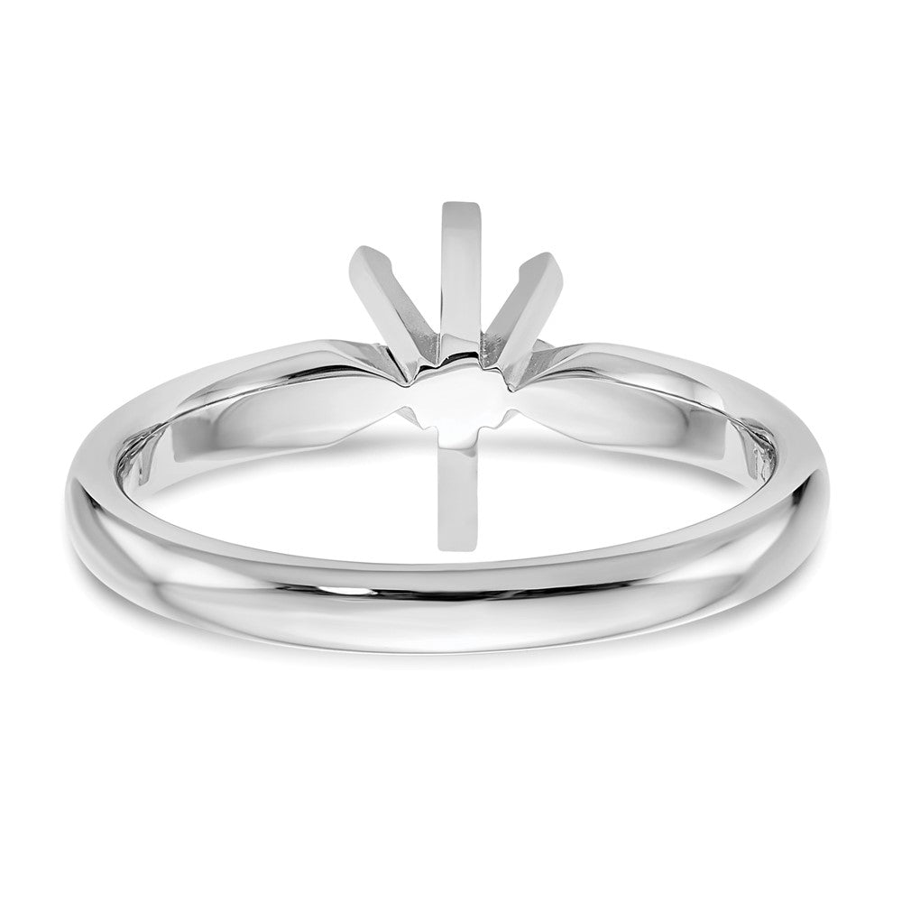 14k White Gold 1 carat Medium-Weight Comfort-Fit 6-Prong Tulip-Head Pear Solitaire Ring Mounting