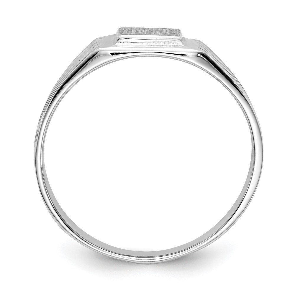 14k White Gold 5.25x5.0mm Childs Open Back Signet Ring Size 5.5