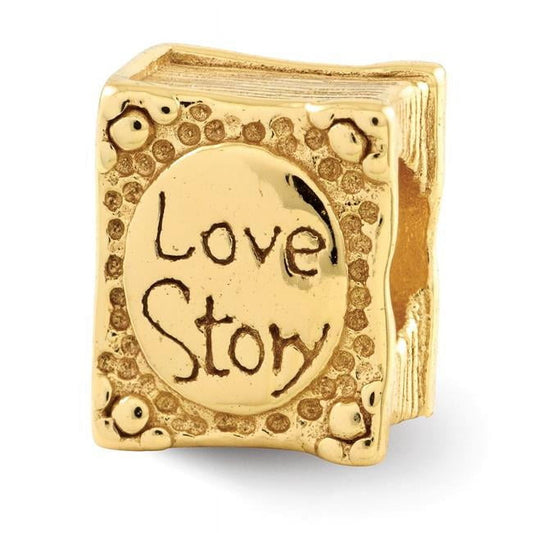 Sterling Silver Gold-plated Reflections Love Story Book Bead