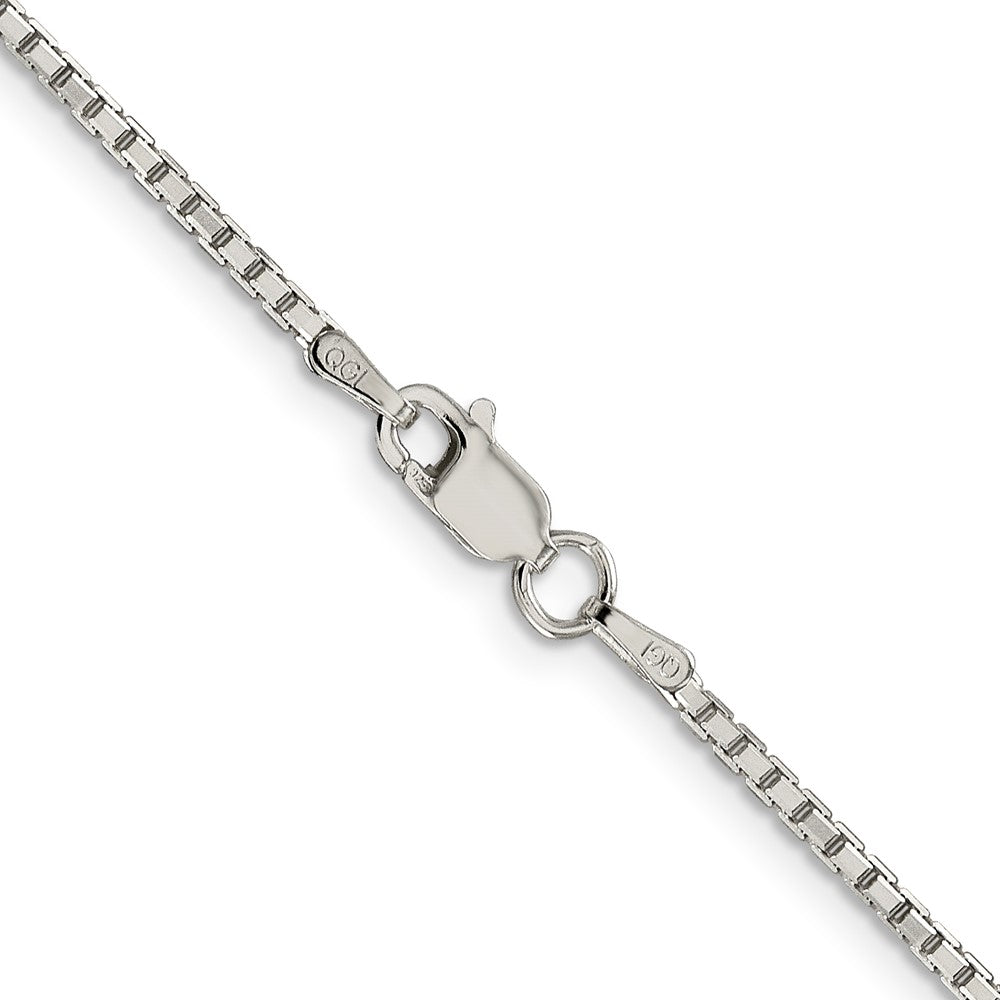 Sterling Silver Rhodium-plated 1.7mm 8 Sided D/C Mirror Box Chain 24 Inches