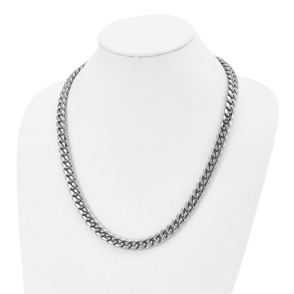 Stainless Steel Polished 24in Curb Chain Necklace
