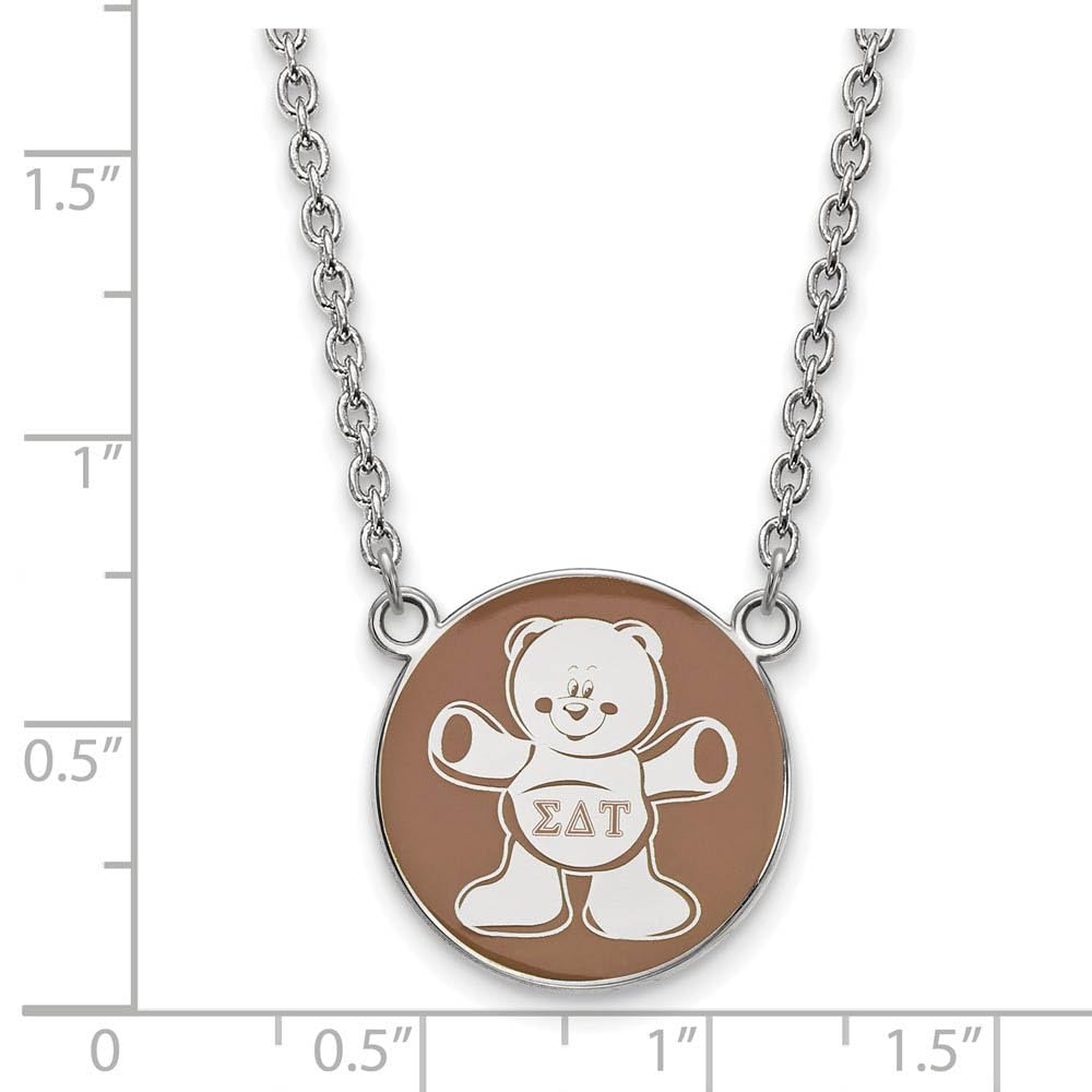 Sterling Silver 18in Official Licensed Greek Sororities Sigma Delta Tau Small Enamel Pendant w/Necklace