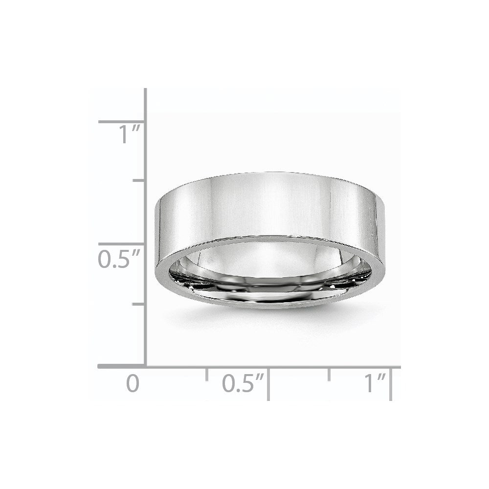 Cobalt Flat Polished 7mm Band Size - 10