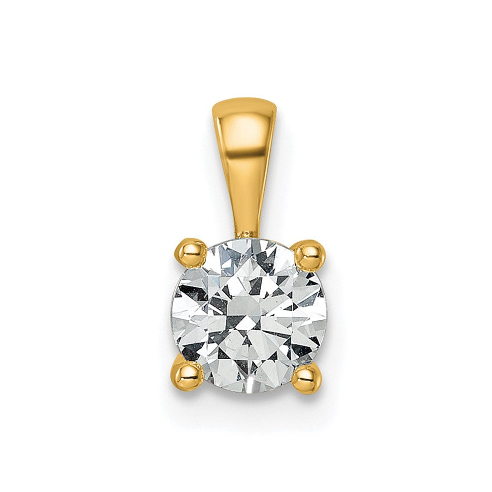 14k 3/4 carat Lab Grown Diamond VS/SI+ G+ Round Complete Four Prong Pendant