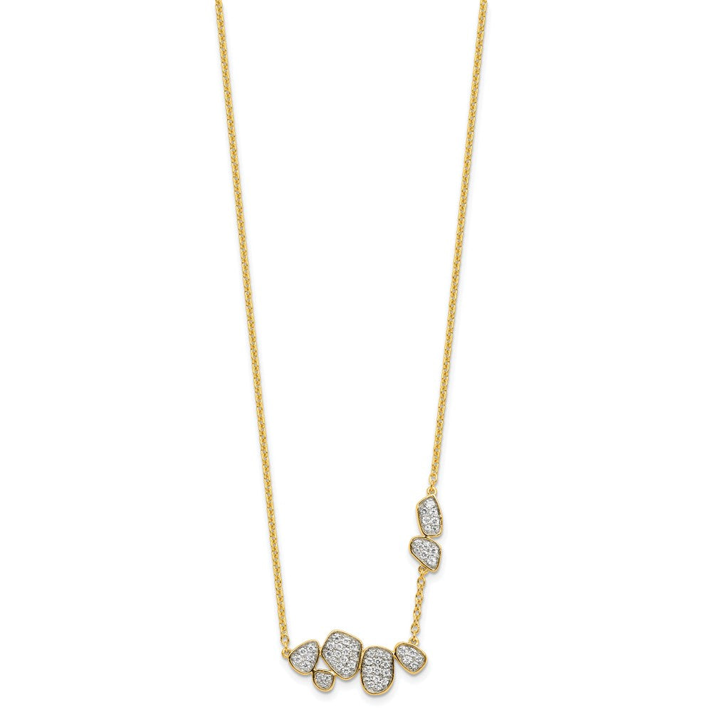 14k 1/2 carat Lab Grown Diamond VS/SI+ G+ 16 inch Fancy Cluster Necklace