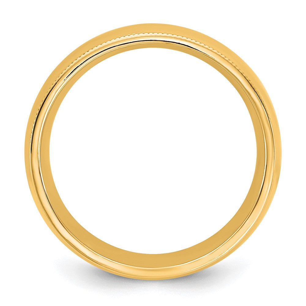 14KY 7mm Milgrain Comfort Fit Band Size 6