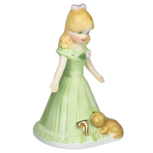 Enesco Growing Up Girls ‚ÄúBlonde Age 7‚Äù Porcelain Figurine, 4.5‚Äù