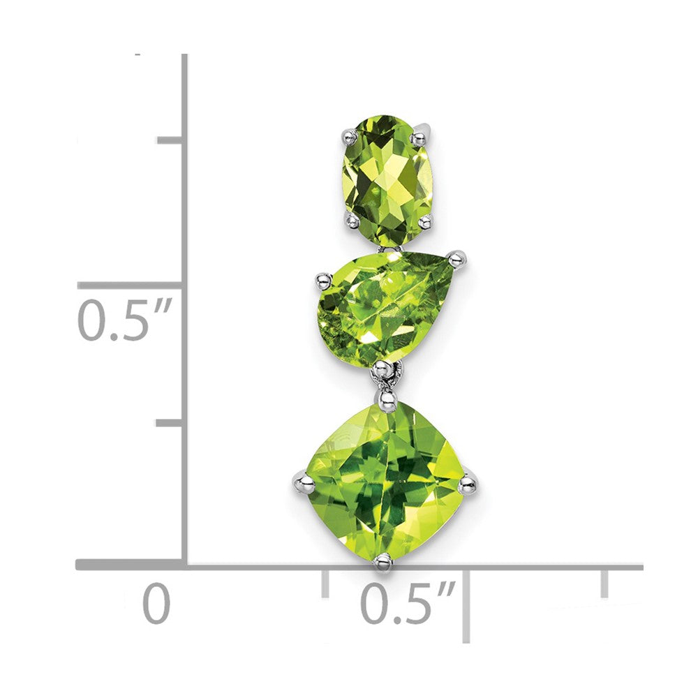 14k White Gold Peridot Chain Slide