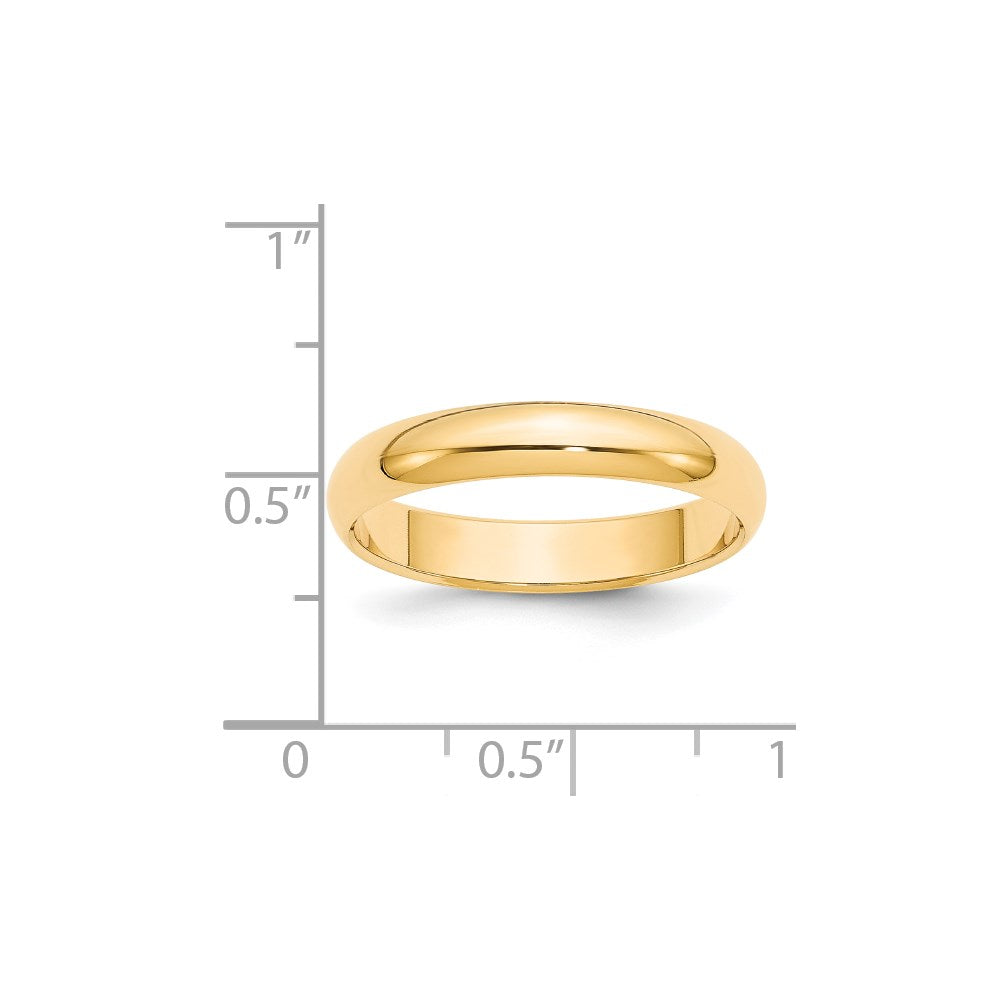 14k Yellow Gold 4mm Half-Round Wedding Band Size 9.5