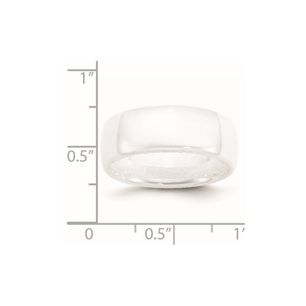 Ceramic White 8mm Polished Band Size - 6.5