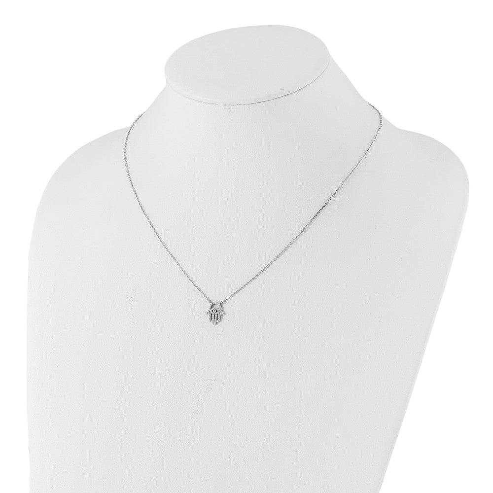 Sterling Shimmer Sterling Silver Rhodium-plated CZ 45 Stone 16 inch with 2 inch extender Chamseh Necklace 16 Inches