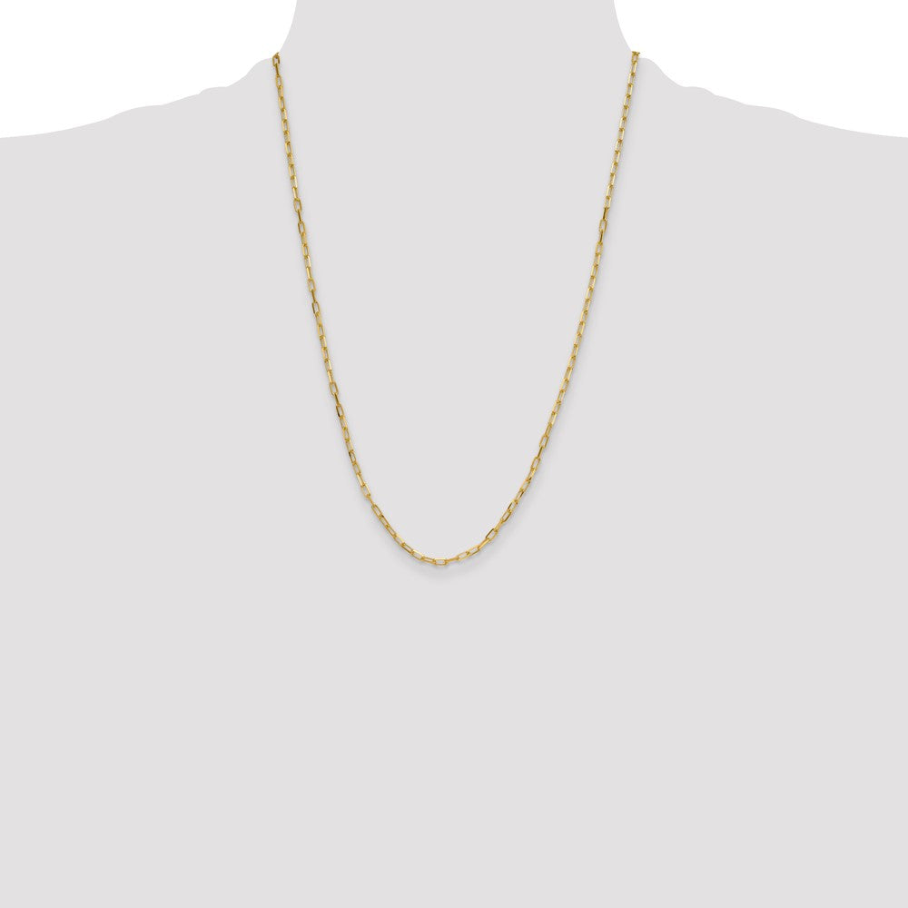 14k 3.0mm Solid Beveled D/C Paperclip Chain