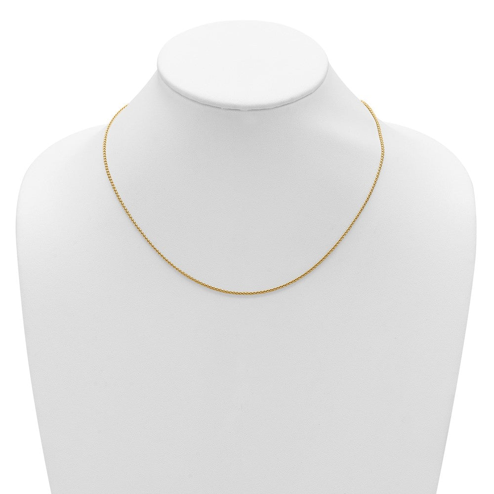 Sterling Silver Gold-plated 1.5mm Spiga 1in+1in Adjustable Chain