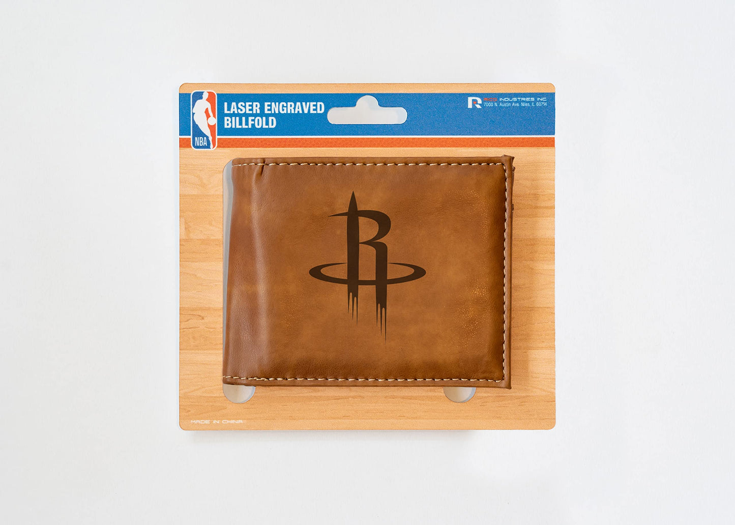 Rico Houston Rockets Brown Laser Engraved Billfold