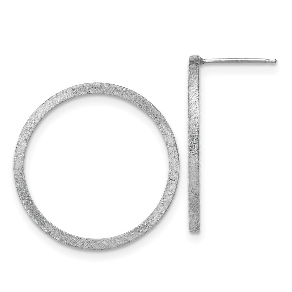 Sterling Silver Rhodium Round Earrings