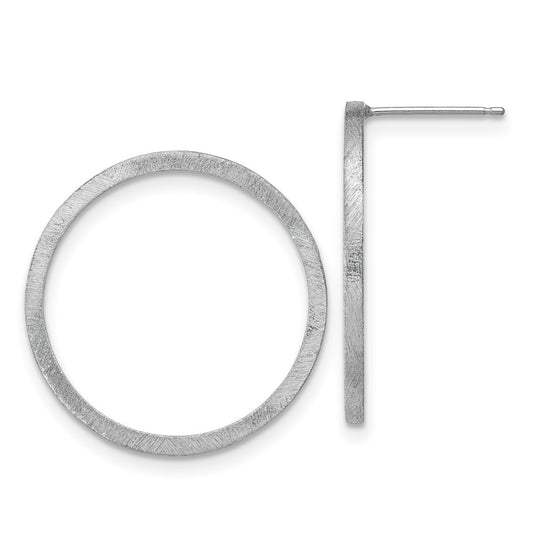 Sterling Silver Rhodium Round Earrings