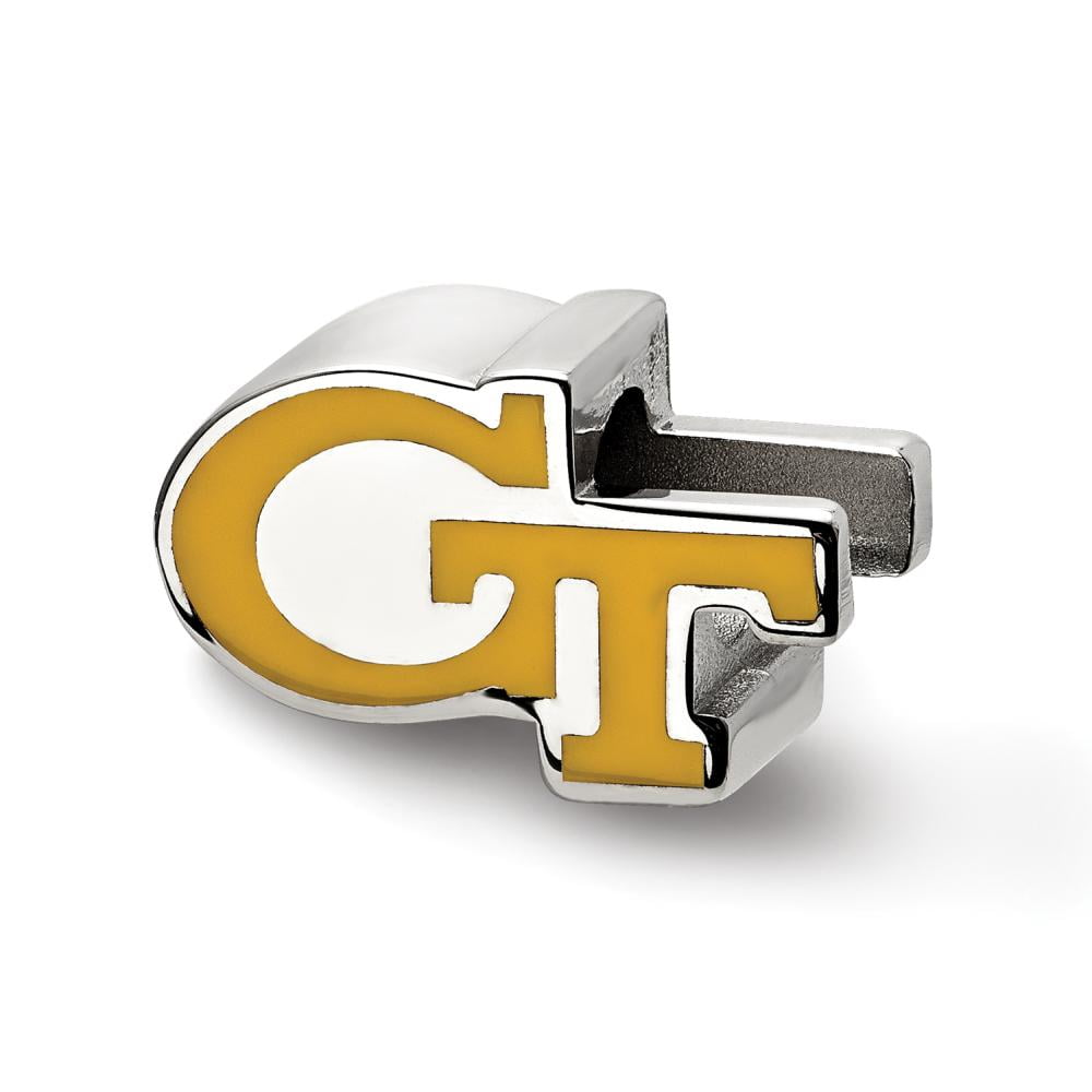 LogoArt SS500GT Sterling Silver Georgia Institute of Technology Enamel Logo Bead Charm