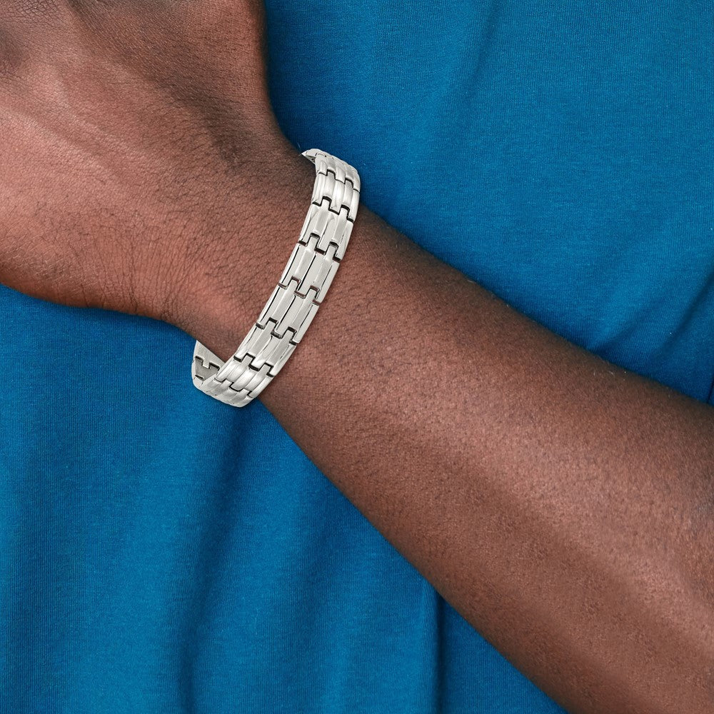 Stainless Steel Brushed and Polished 8.5in Bracelet 8.5 inches