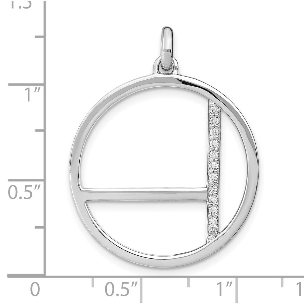 Sterling Silver Rhodium-plated CZ Pendant