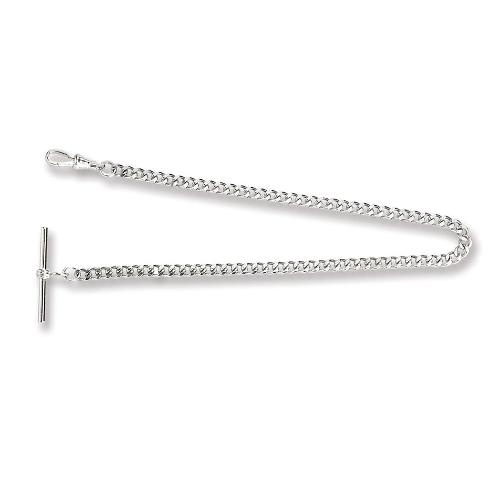 Charles Hubert Chrome-Finish Brass Bar End Pocket Watch Chain