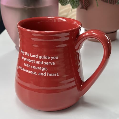 Mug-Pottery-Firefighter Prayer-Red