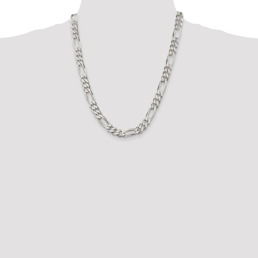 Sterling Silver 9mm Figaro Chain 22 Inches