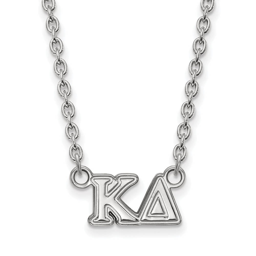 Sterling Silver 18in Official Licensed Greek Sororities Kappa Delta (??) Medium Pendant w/ Necklace