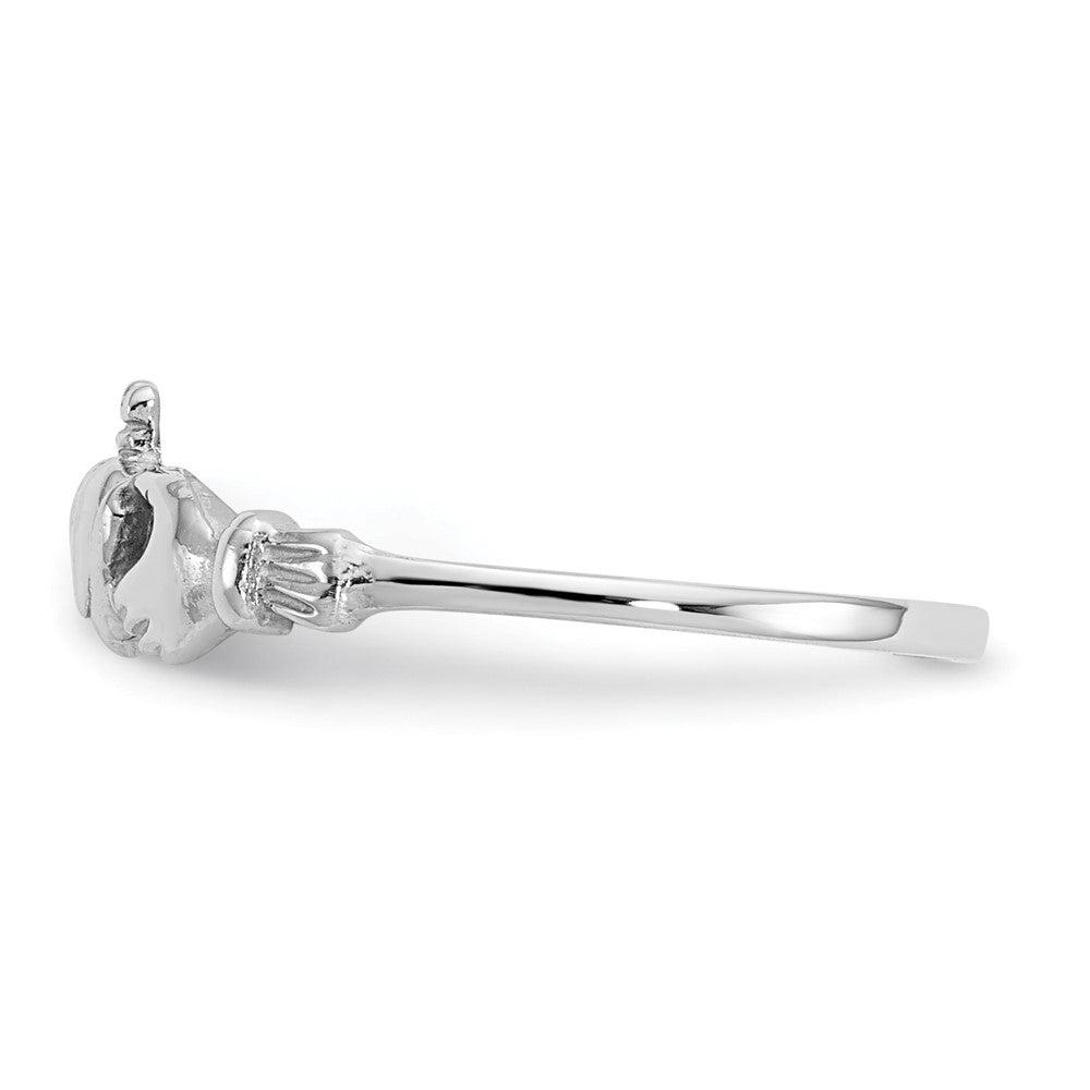 14k White Gold Child's Claddagh Ring Size 4