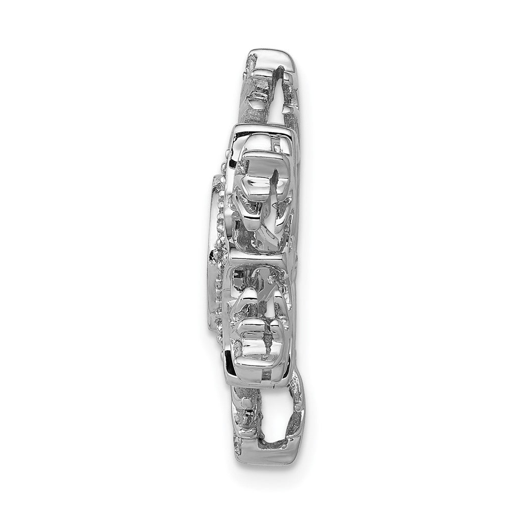 14k White Gold 3/8 carat Lab Grown Diamond VS/SI+ G+ Vibrant Snowflake Chain Slide Pendant