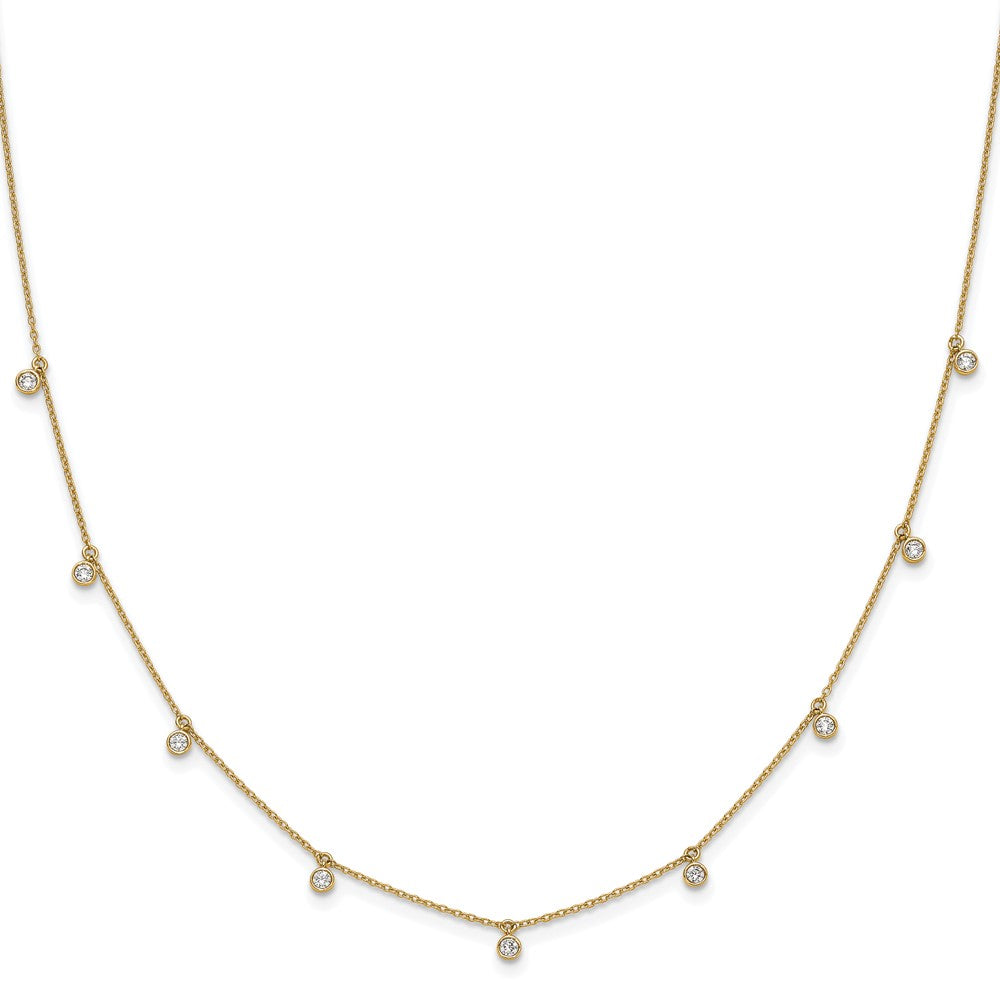 True Origin 14k 5/8 carat Lab Grown Diamond VS DEF Nine Station 18 inch Necklace