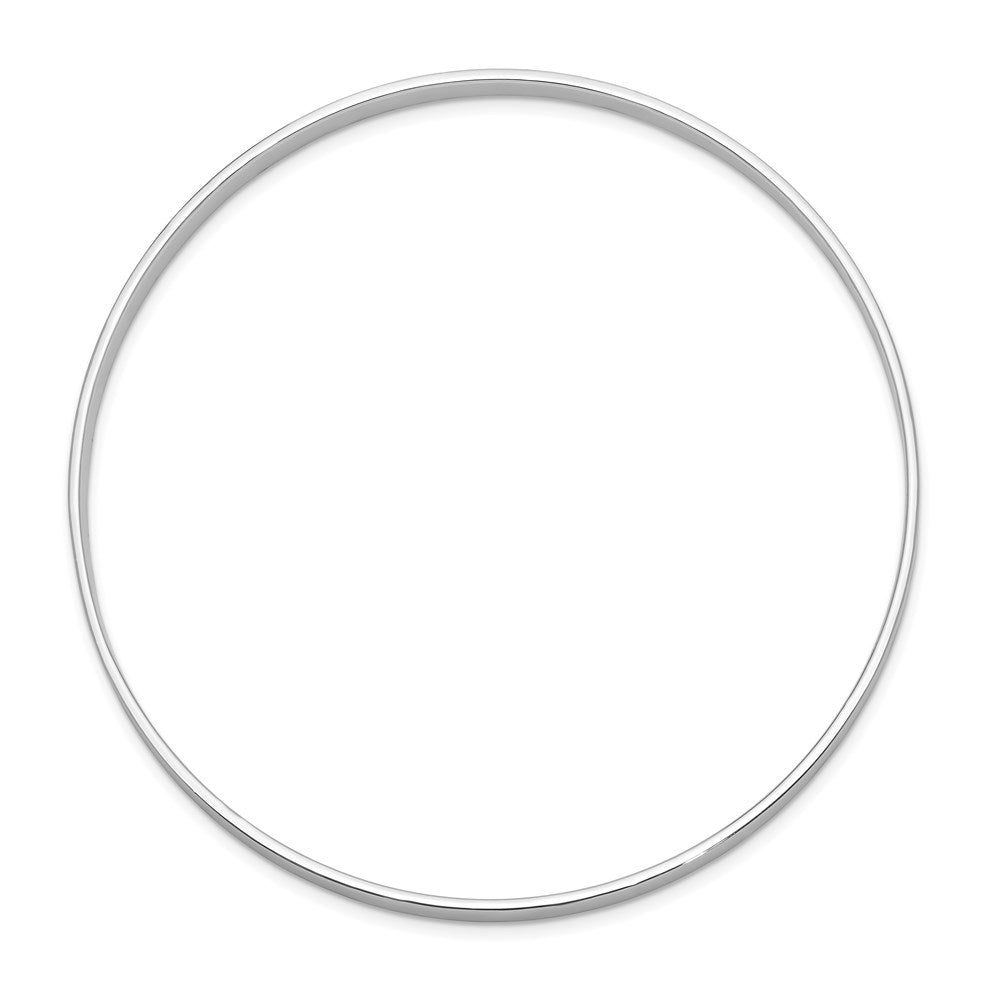 Sterling Silver Rhodium-plated 4.00mm Satin Slip-on Bangle 8 inches