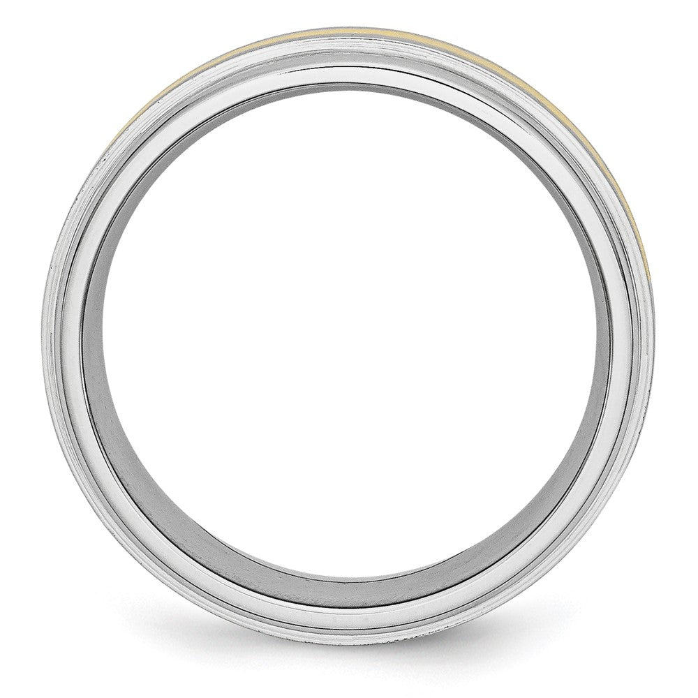 Cobalt 14k Gold Inlay Satin and Polished 8mm Band Size - 10.5