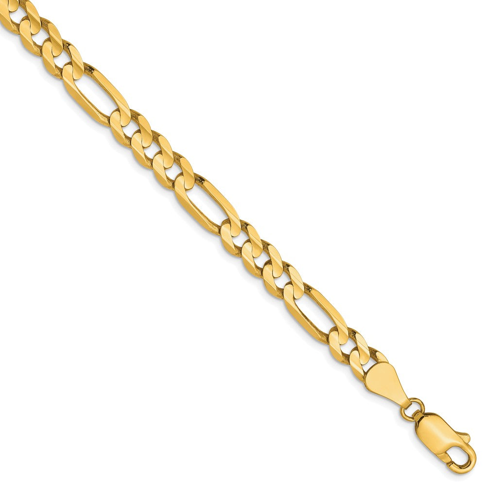 10K 5.25mm Concave Figaro Chain 7  inches
