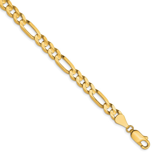 10K 5.25mm Concave Figaro Chain 7  inches