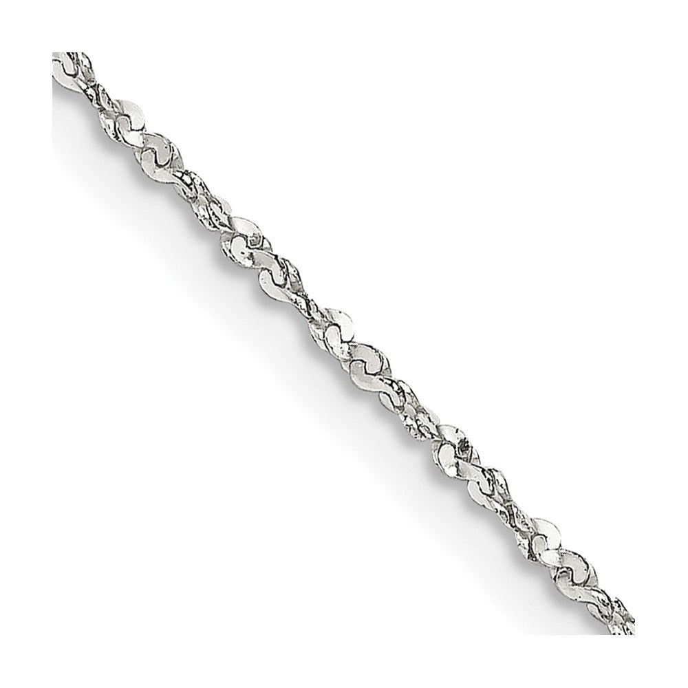 Sterling Silver 1.2mm Twisted Serpentine Chain 24 Inches