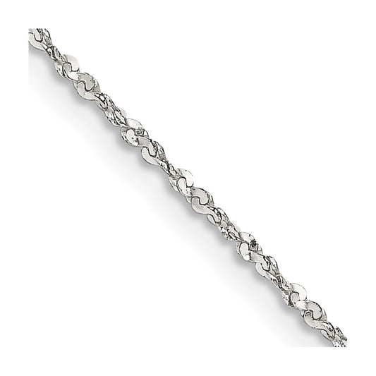 Sterling Silver 1.2mm Twisted Serpentine Chain 24 Inches