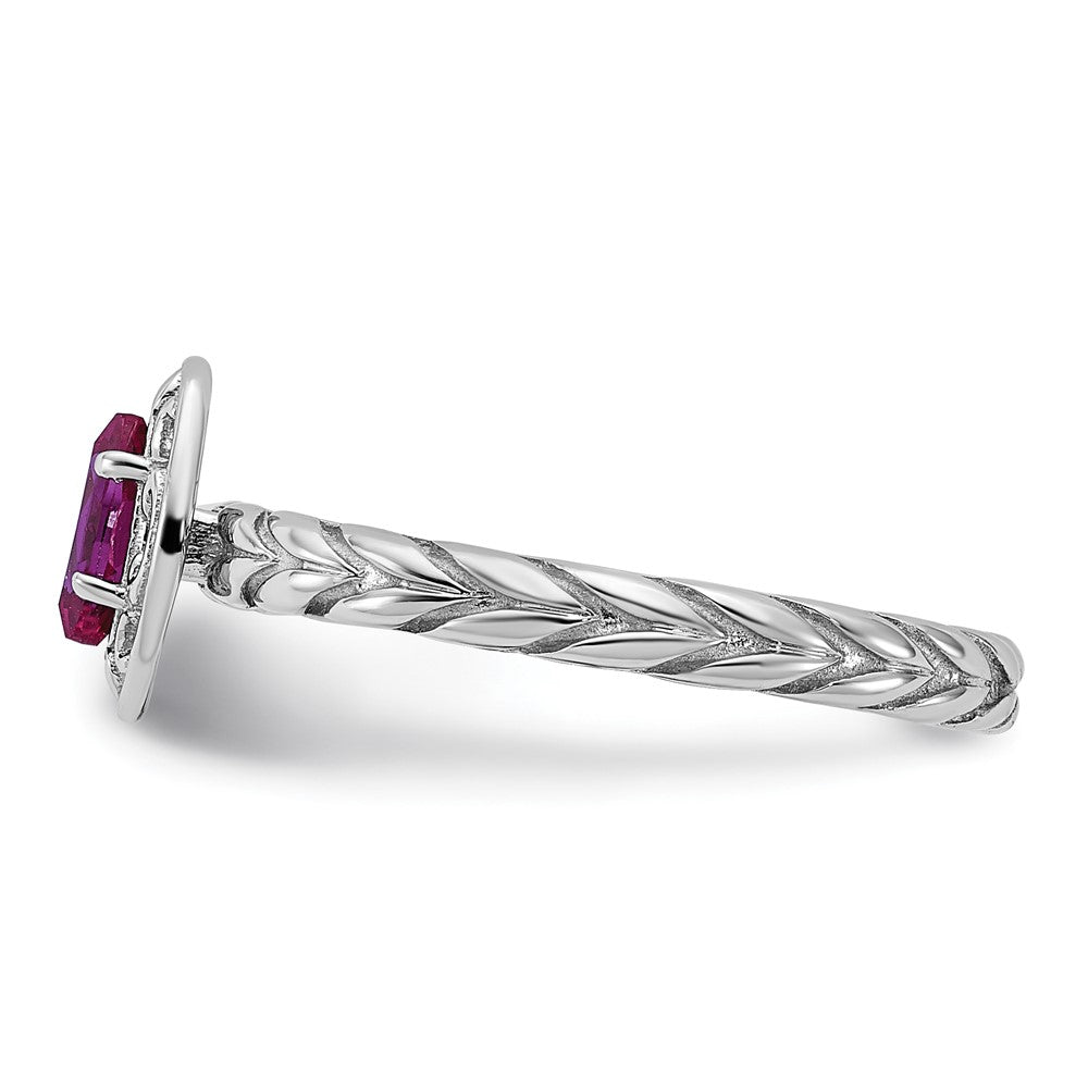 Sterling Silver Stackable Expressions Created Ruby Ring