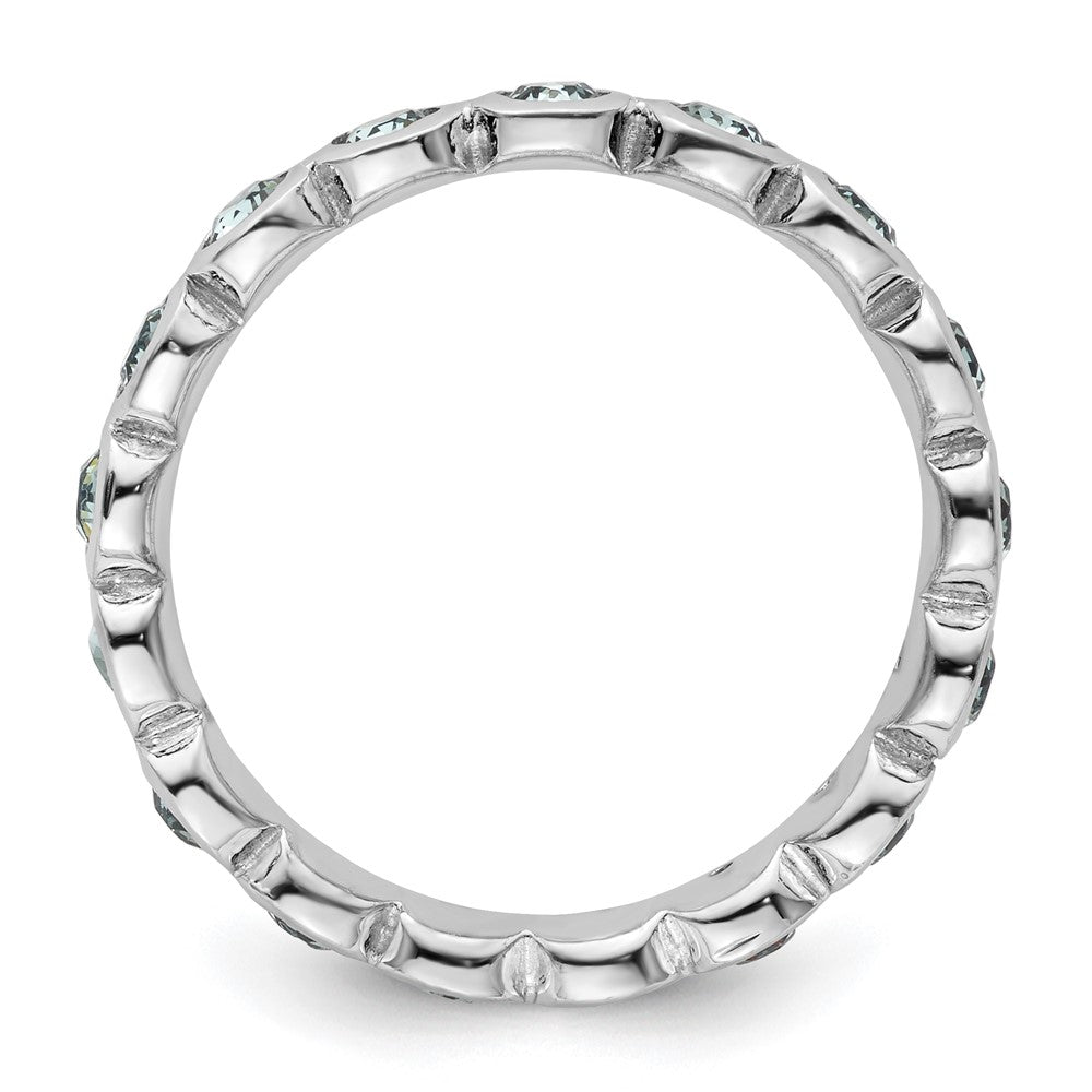 Sterling Silver Stackable Expressions December Crystal Ring Size -7