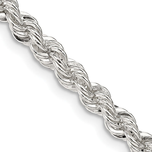 Sterling Silver 4.3mm Solid Rope Chain 30 Inches