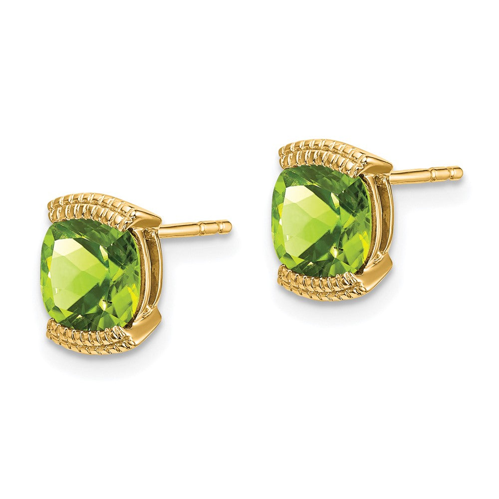 14k Peridot Post Earrings